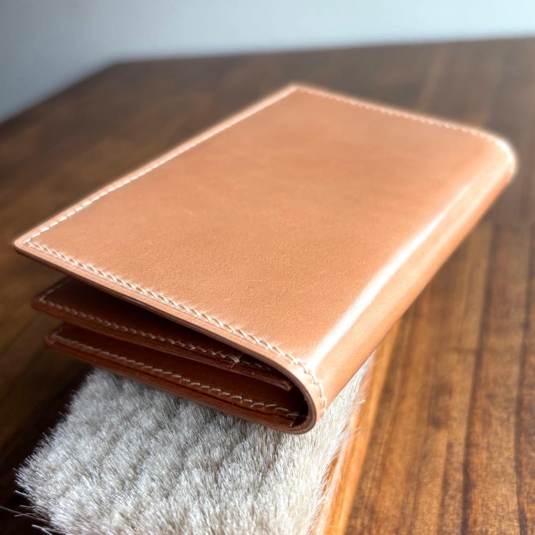 大容量名刺入れ　コードバン　ナチュラル　レーデルオガワ