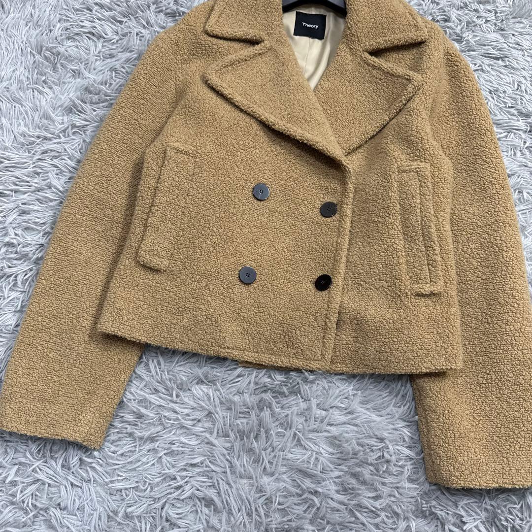 美品✨22AW セオリー 7万 TEDDY FLEECE ボアPコート キャメル