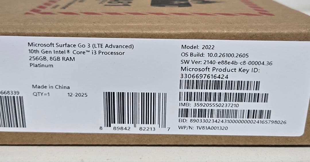 Windowsタブレット本体 Surface Go 3 (LTE) i3/ 8G / 256g