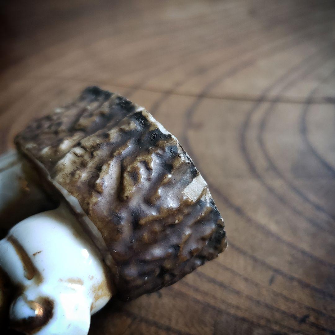 時代物　白磁　色絵　金彩　御稲荷様　神狐　稲荷狐　置物　一対　高さ10cm