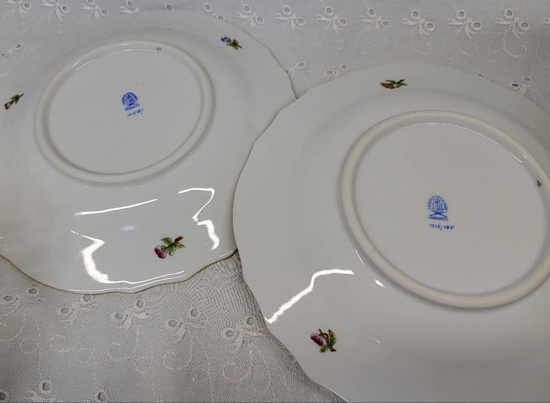 2枚✨ヘレンド ヴィクトリアブーケ サラダ デザート プレート19 皿 花蝶②