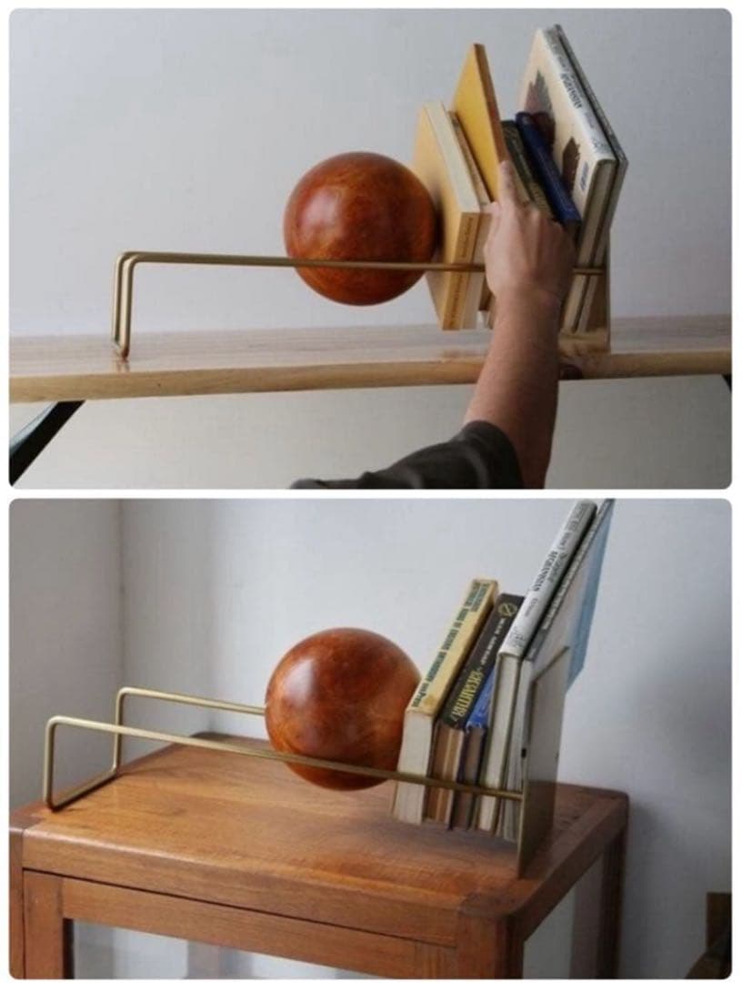 HERE by DETAIL スロープブックエンド ゴールド 本立て 本棚