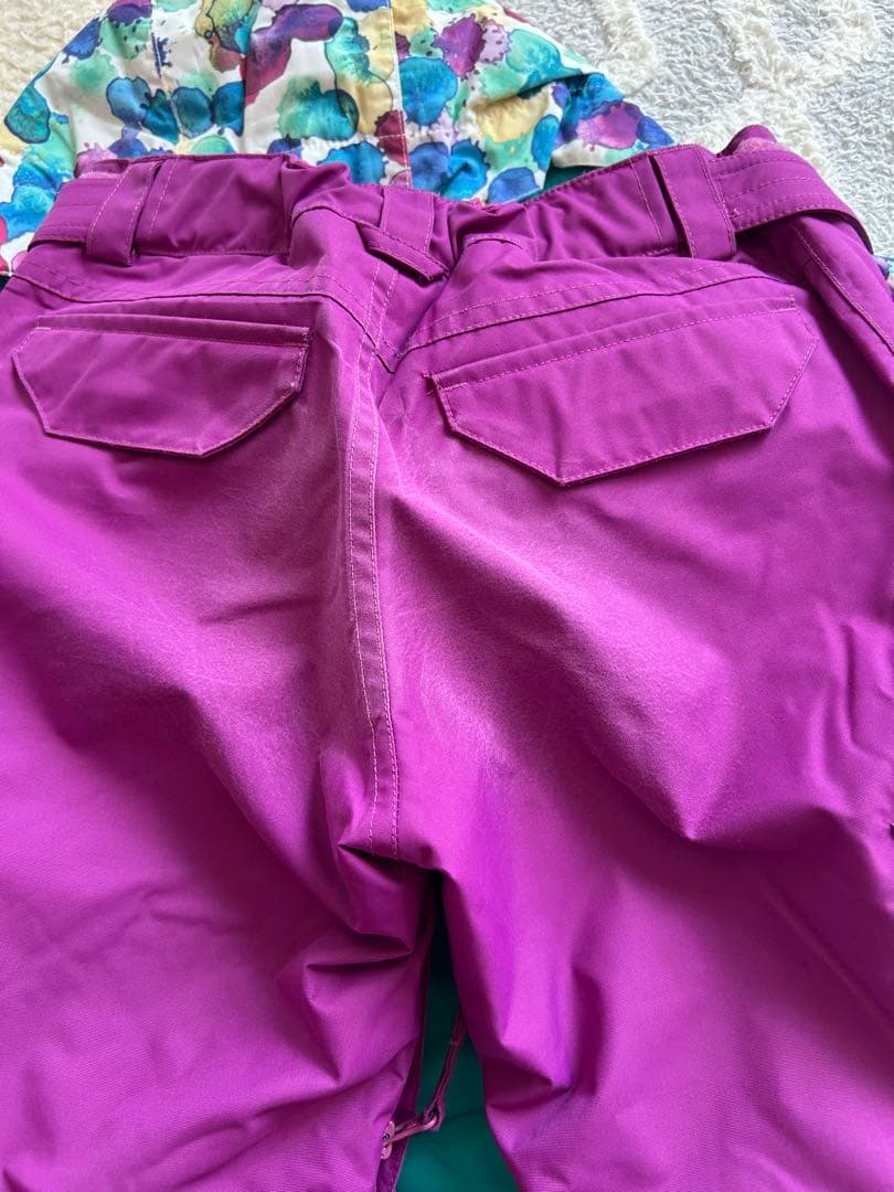 Burton DRYRIDE 子ども用ウェアセット Mサイズ　紫　柄　水玉模様