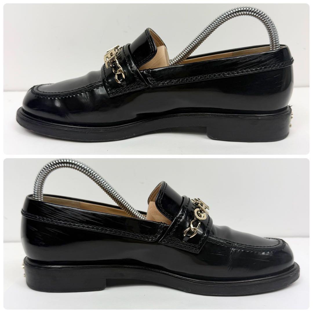 CHANEL エナメル ローファー シャネル Cocoロゴ 【36 1/2】