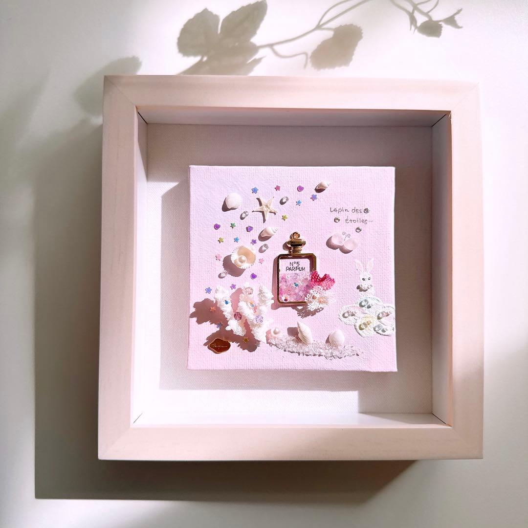 ꫛꫀꪝ✧‧˚「恋する星うさぎ」シーグラスアート 貝殻 珊瑚