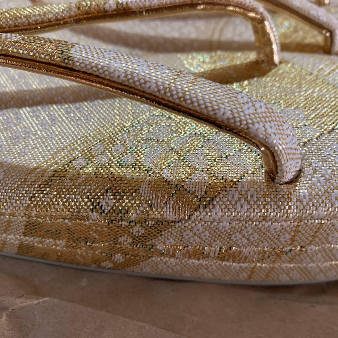 ☆新品Lサイズ 草履 ＆和装バックセット 金色模様 未使用品