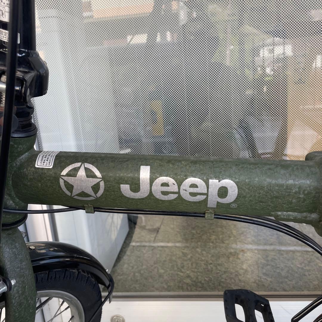 ミニベロ　Jeep ジープ　折りたたみ　自転車　JE-206G オリーブ色