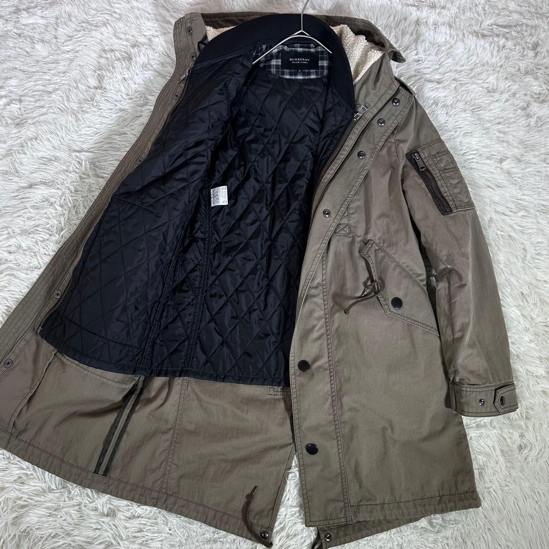 バーバリーブラックレーベル 3way モッズコート 中綿キルティングジャケット
