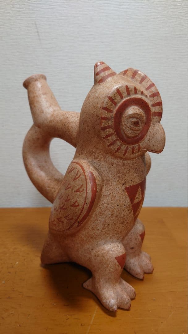 ペルー　モチェ文化　フクロウの土器　リプロ品