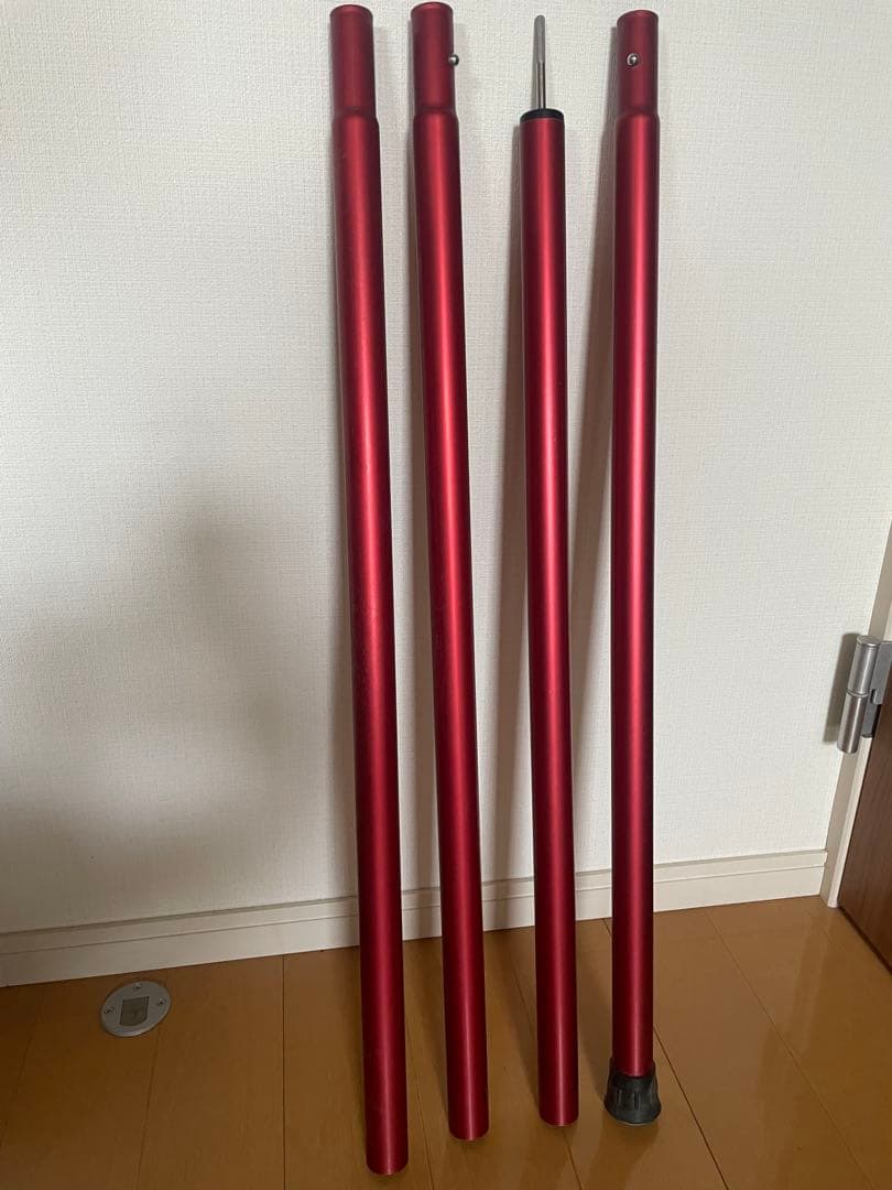 スノーピーク　ウイングポール　レッド280cm☓3本セット