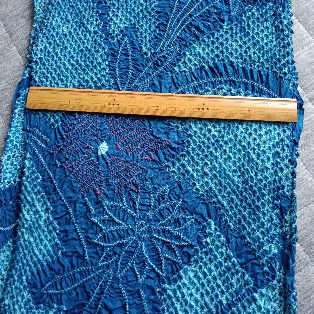 総絞り浴衣生地 反物 未使用 リメイク素材