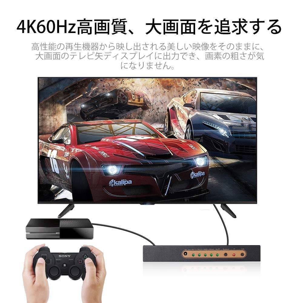 5ポート HDMIスイッチ 1ポート出力 リモコン付き