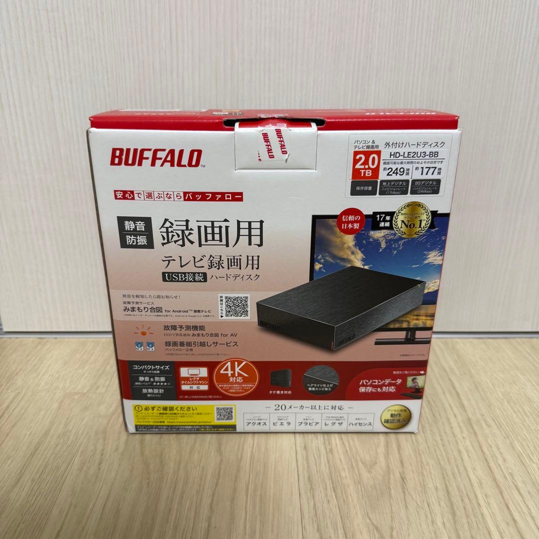 BUFFALO 2.0TB テレビ録画用 HDD HD-LE2U3-BB