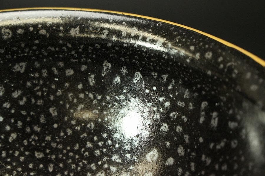 茶道具 油滴天目茶碗 塗り台 二件(ZE616)