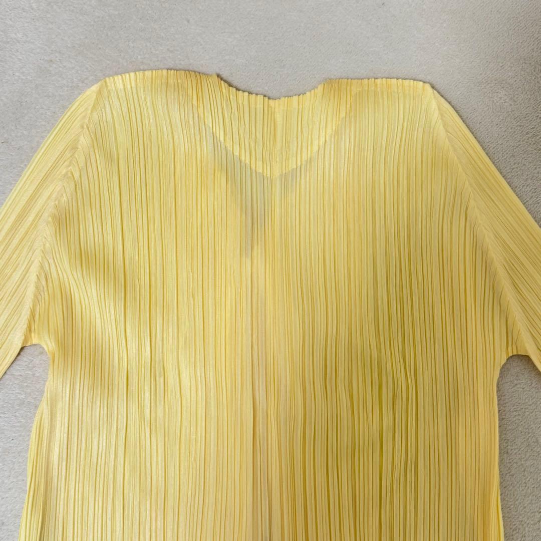 極美品✨PLEATS PLEASE ノーカラー　ベルト　イエロー　プリーツ