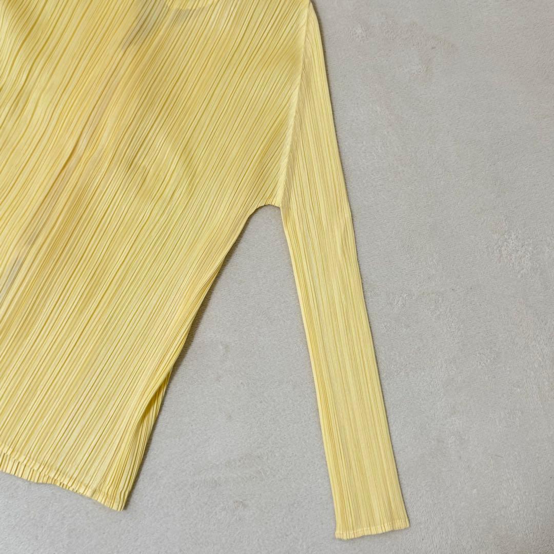 極美品✨PLEATS PLEASE ノーカラー　ベルト　イエロー　プリーツ