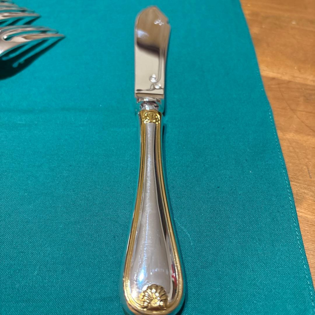 レア★新品 ラッキーウッドフィッシュナイフ・フォーク各4本計8Ｐ高級　日本製