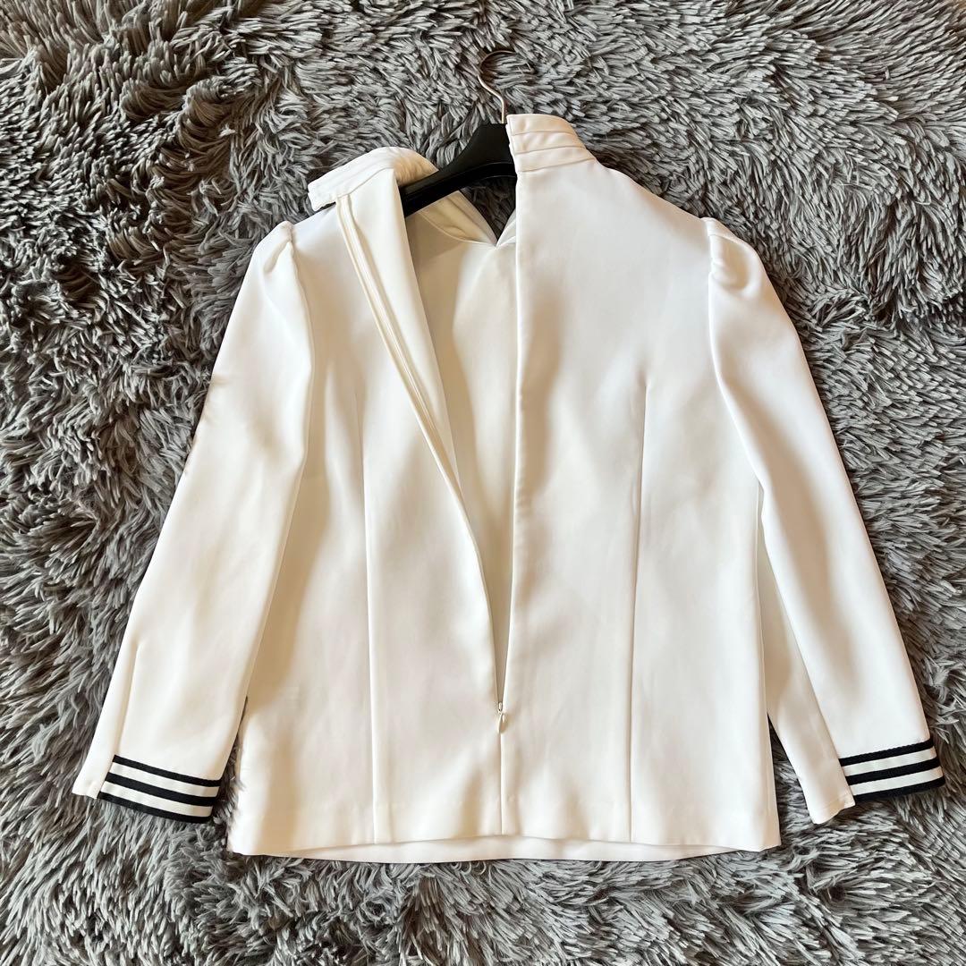 極美品✨ ボーダーズアットバルコニー ボウタイブラウス パール 定価3.7万円