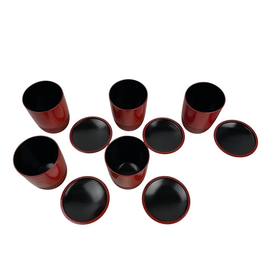 極美品●辻石斎●名品 利休形 懐石揃物五客 塗師 茶懐石道具セット 骨董・古美術