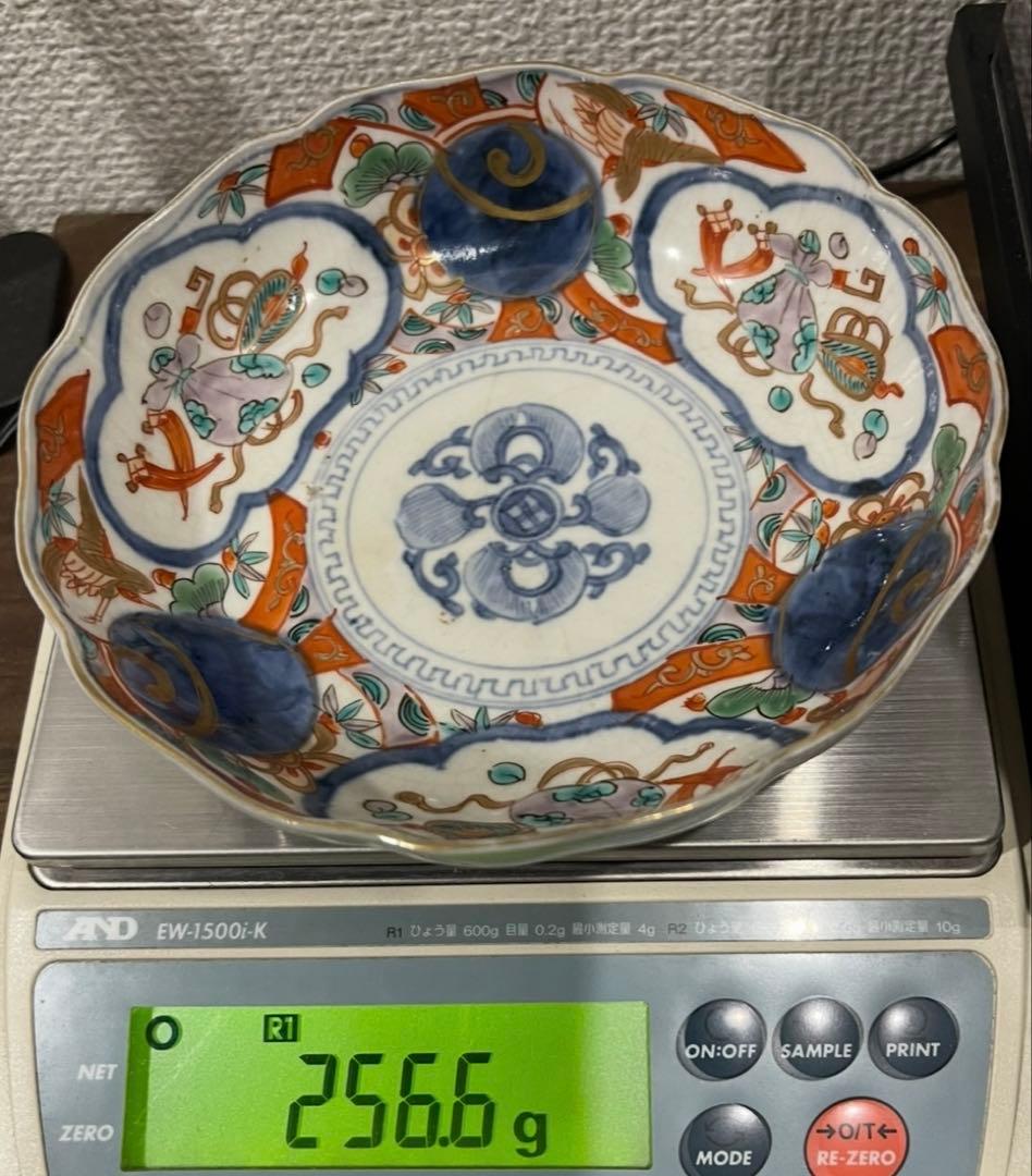 色絵 古伊万里 金彩 陶器 有田焼 時代物 アンティーク メイン鉢 金襴手