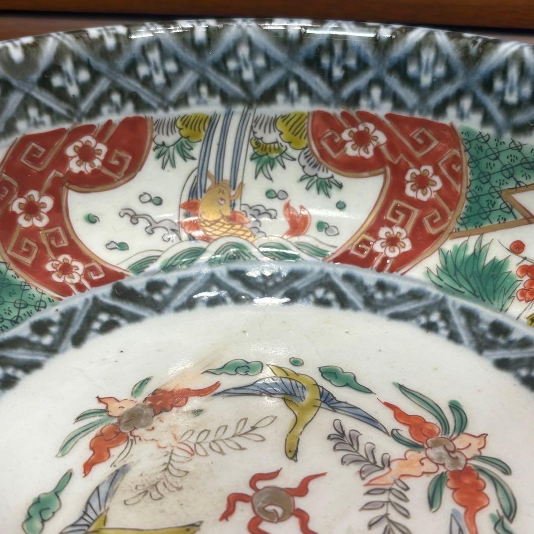 江戸時代　古伊万里　赤絵三重丼 三段鉢