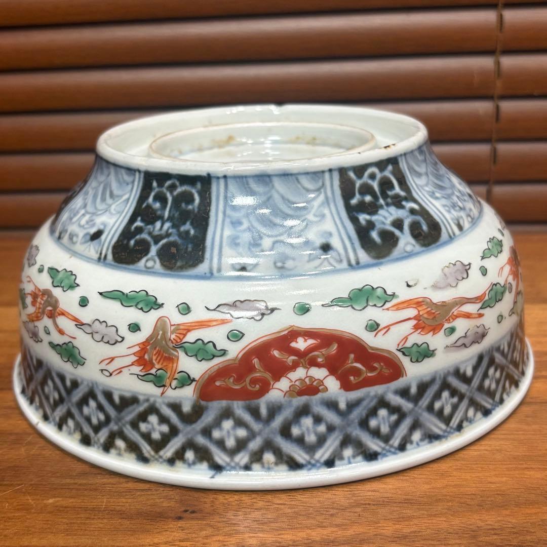 江戸時代　古伊万里　赤絵三重丼 三段鉢