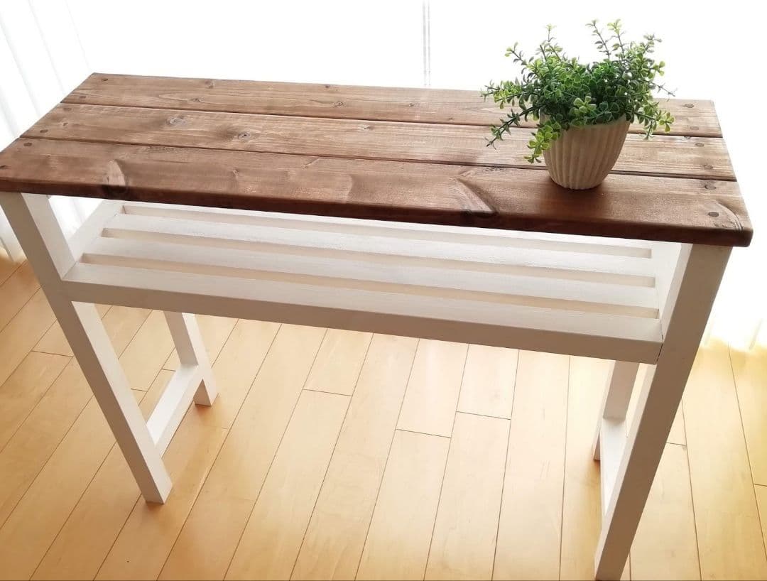 ウッドシェルフ/テーブル/棚/ホワイト【送料込み】