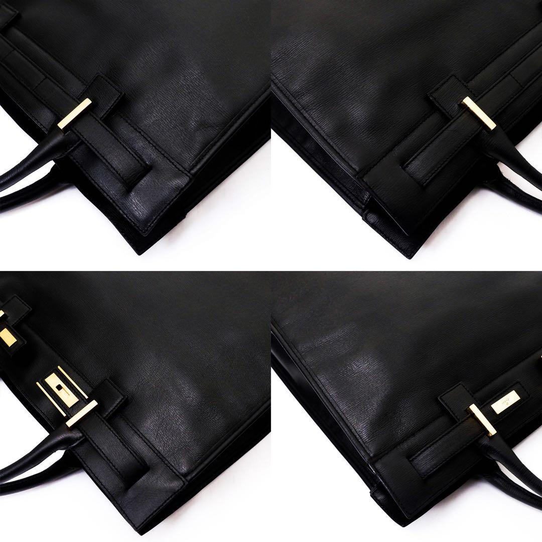 超美品　GUCCI グッチ　レザー　トートバッグ　バッグ　ビジネス　黒　袋付