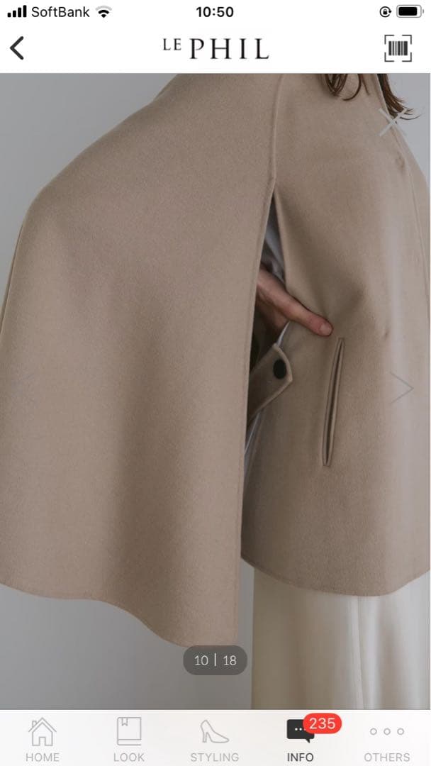 新品タグ付　LE PHIL ルフィル　ライトリバーケープ　定価¥69300