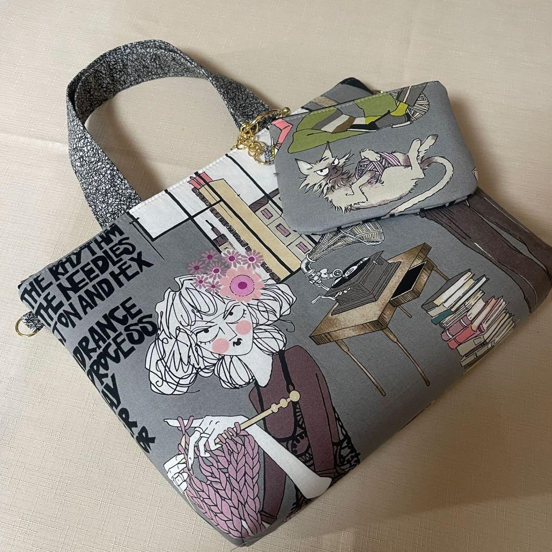 ♡hexグレーで2個♡ハンドメイド　アレキサンダーヘンリー