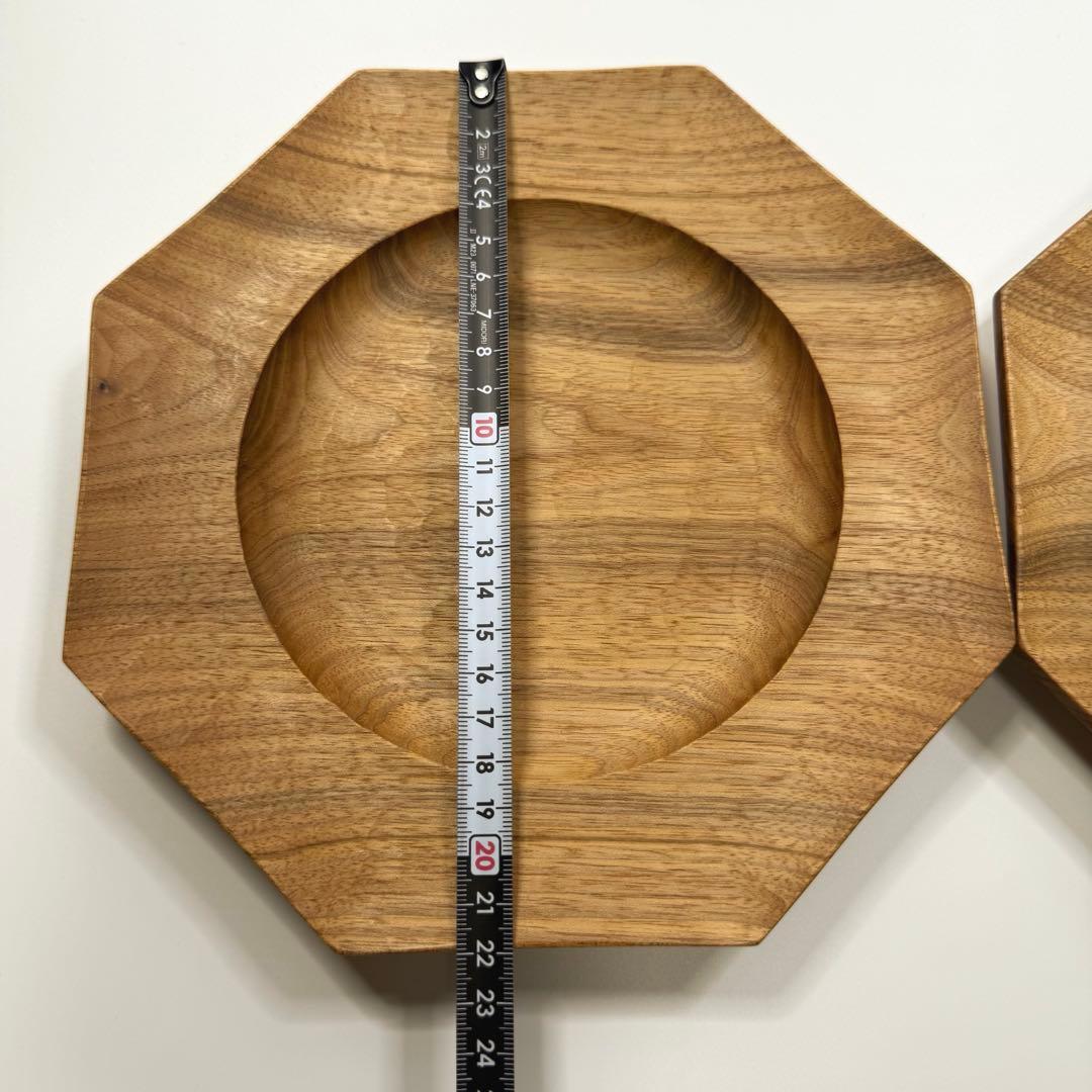 【ユタカ】木製オクトゴナルプレート22cm 2枚セット