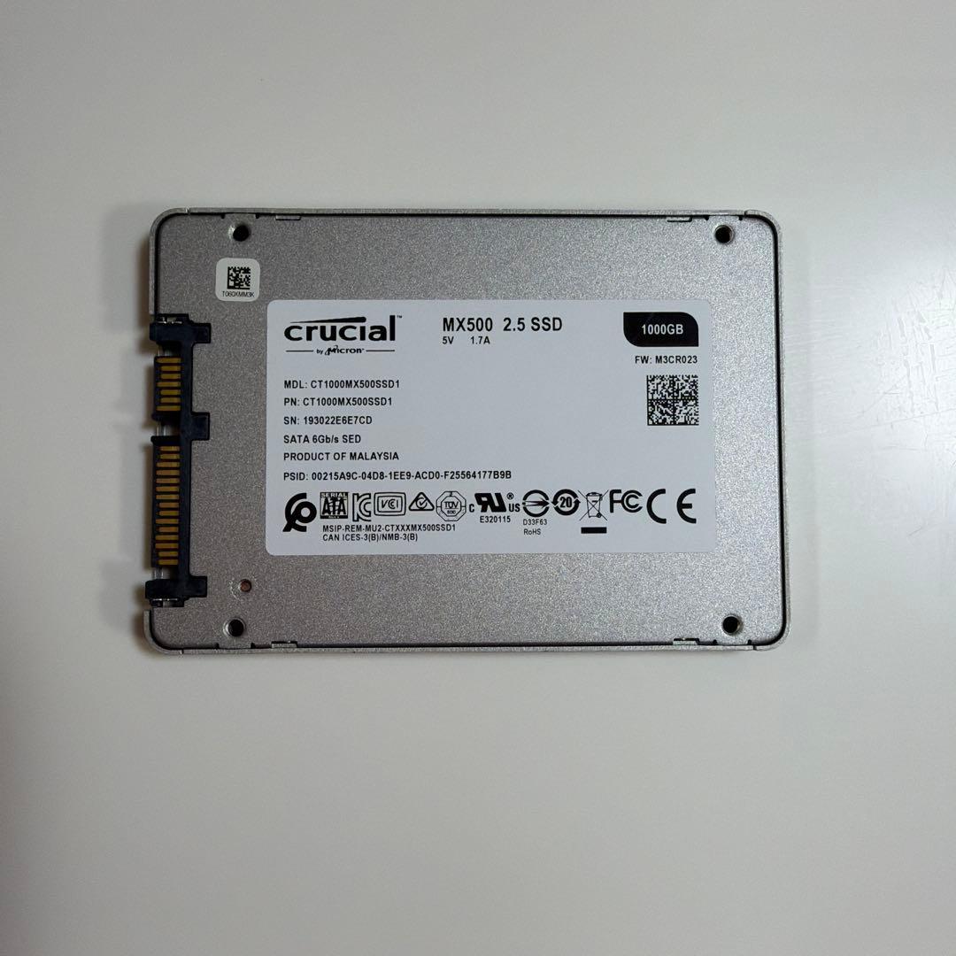 Crucial SSD 2.5インチ MX500 1000GB 1TB