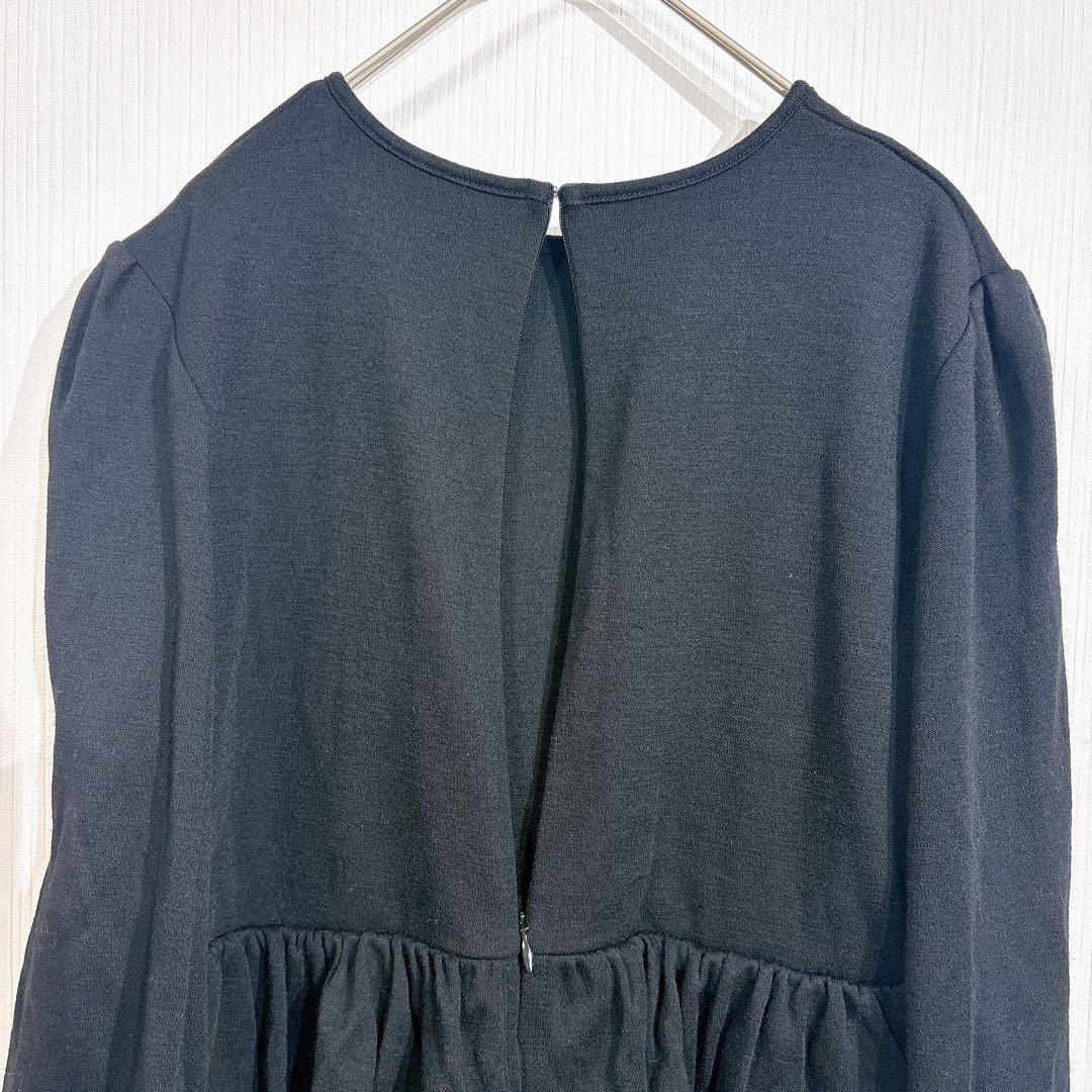 ボーダーズアットバルコニー ティアード ウール ブラウス チュニック ブラック