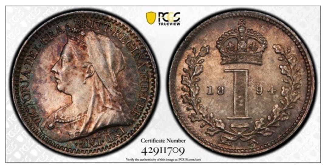 【PL65希少】1894年 PCGS PL65 ヴィクトリア女王 