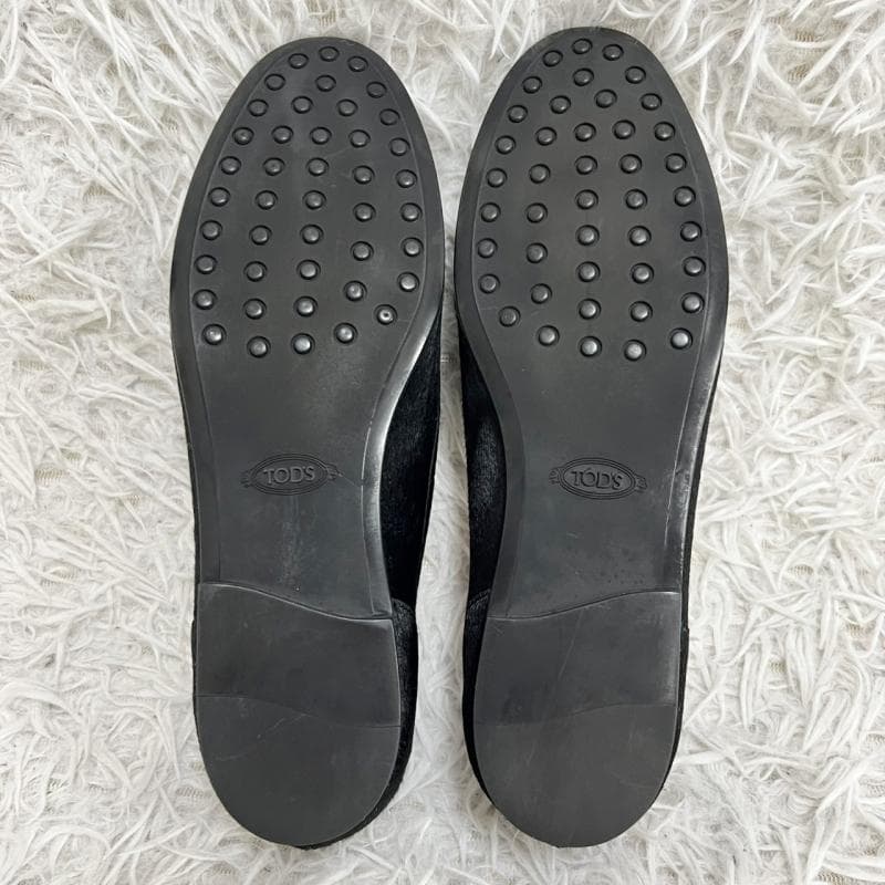 極美品 TOD’S ローファー ハラコ ブラック モカシン 36.5