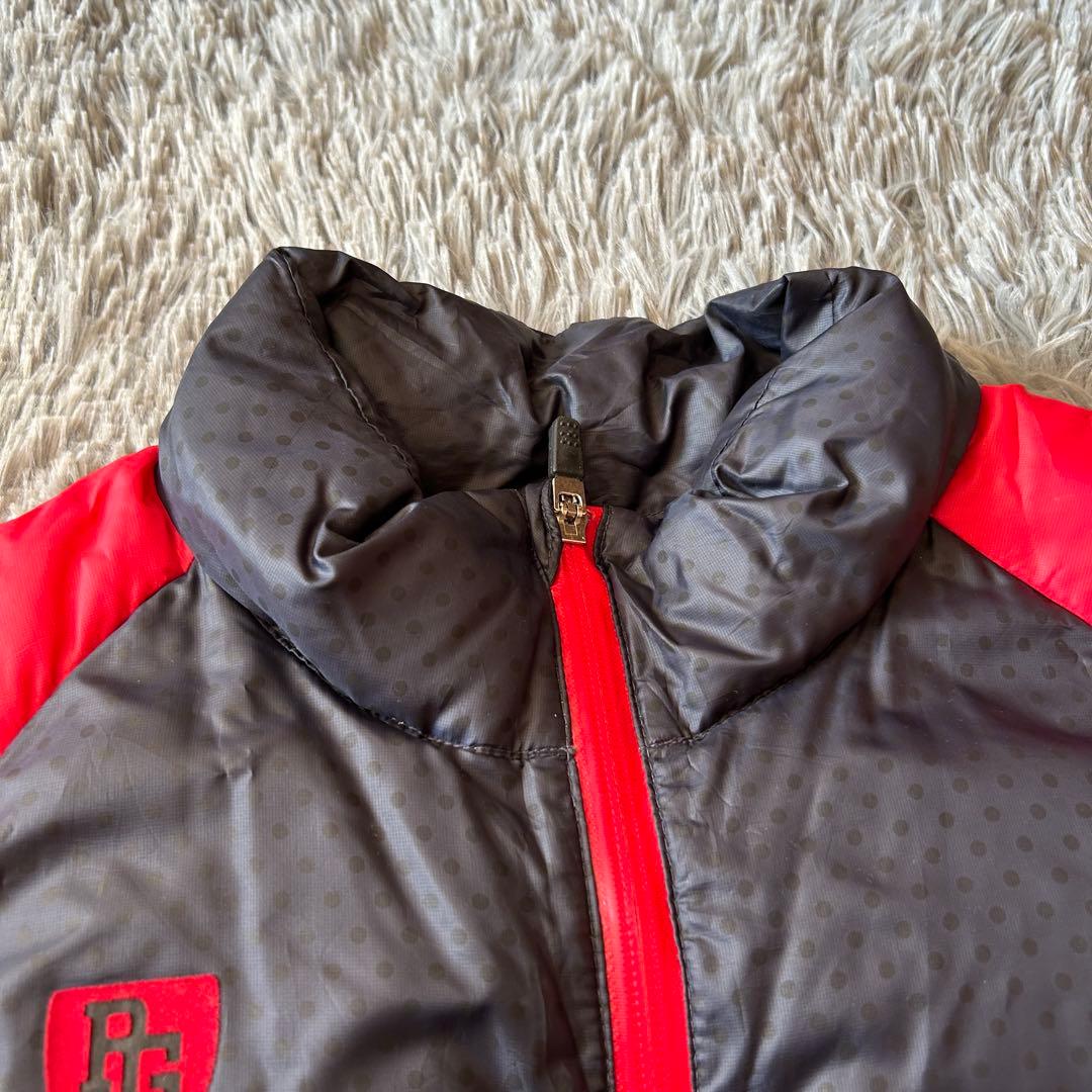 パーリーゲイツ PGロゴ 軽量ダウンジャケット サイズ1 赤×ネイビー