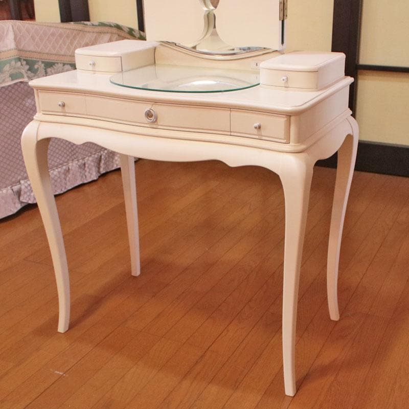 カンティーニュ ドレッサーデスク チェア ルーシー 猫脚 鏡台 白家具 コスメ