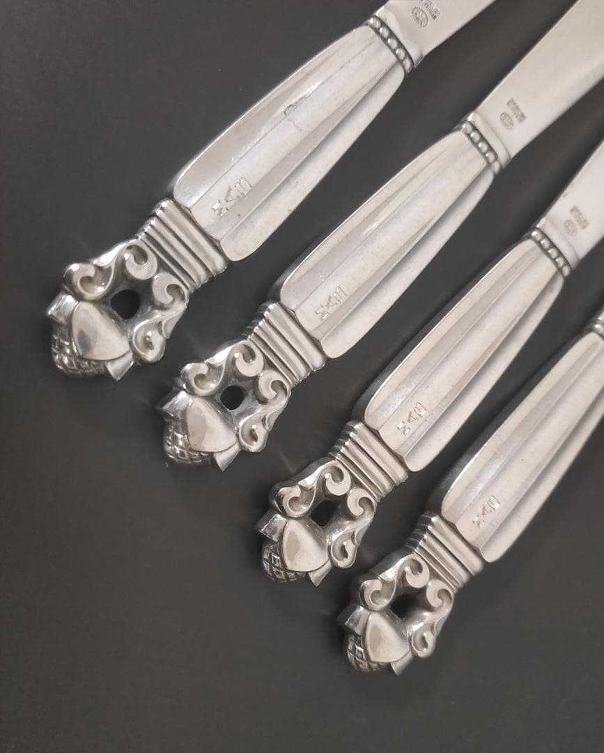 ジョージジェンセン エコーン バター ナイフ 4本 純銀製 アンティーク