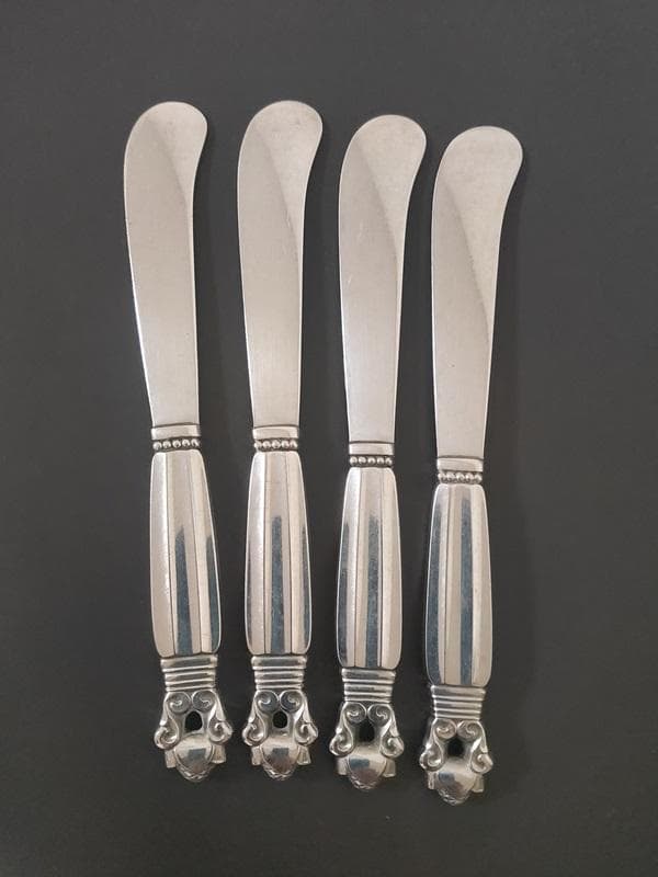 ジョージジェンセン エコーン バター ナイフ 4本 純銀製 アンティーク