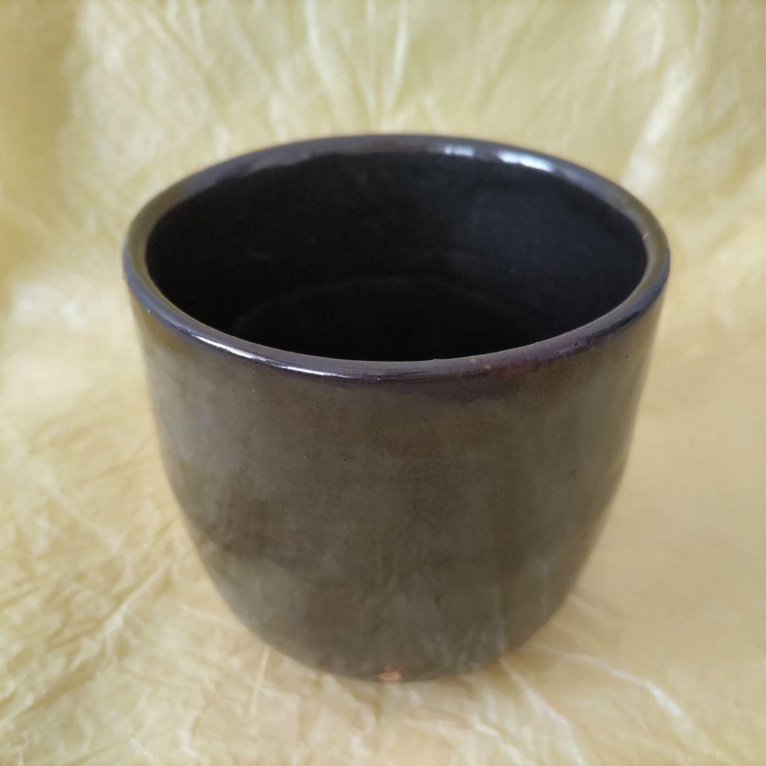 小林東五　黒釉筒碗「入玄」　共箱　中古品　茶道具　茶碗　筒茶碗