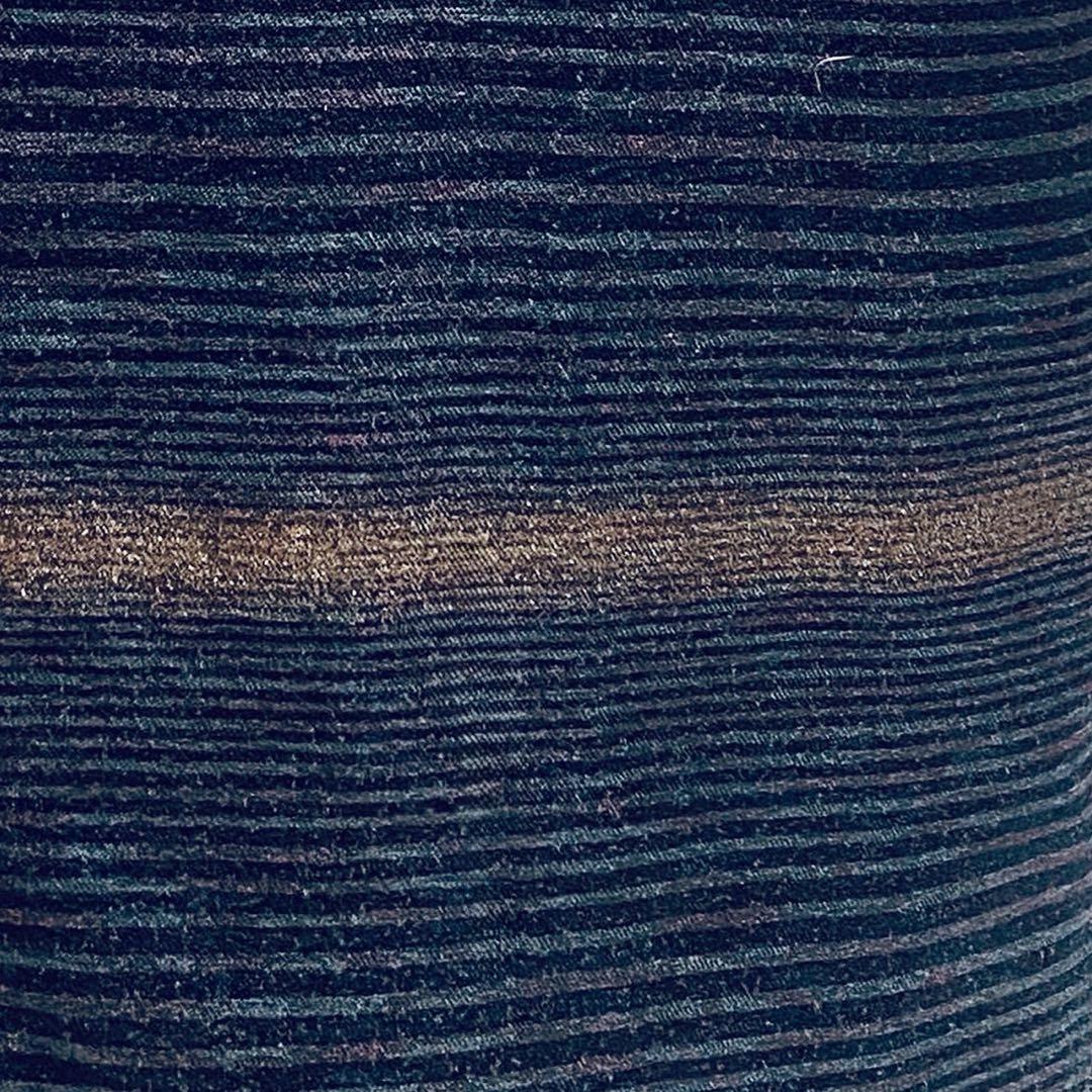 マ　十日町紬系 紬 着物　深色 先染め紬 訪問着　フルセット 普段着　美品　新品