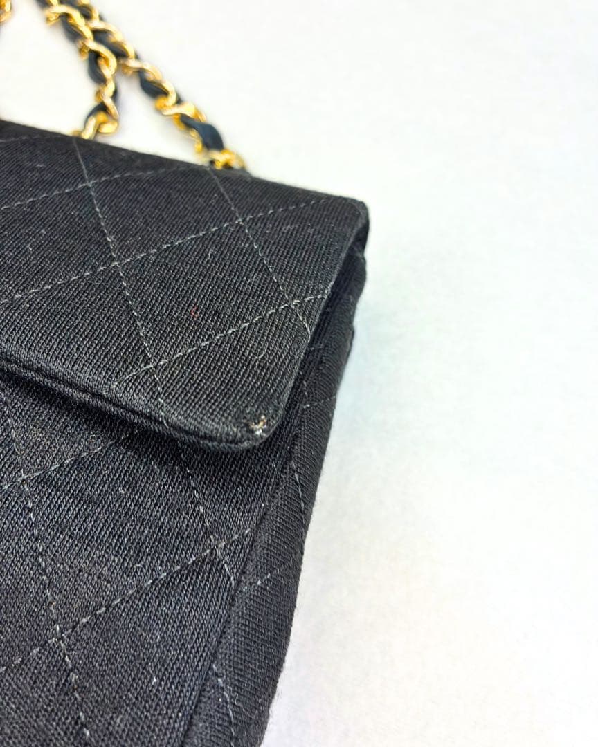 ヴィンテージCHANEL マトラッセ ミニ チェーンバッグ 黒 金具 フルセット