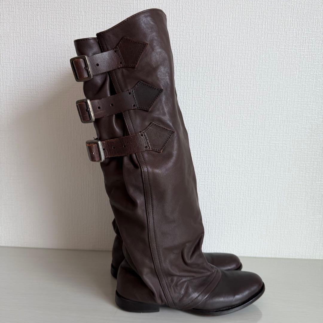 希少　zucca　ズッカ　ナウシカブーツ　ベルトパンツブーツ　ダークブラウン　L