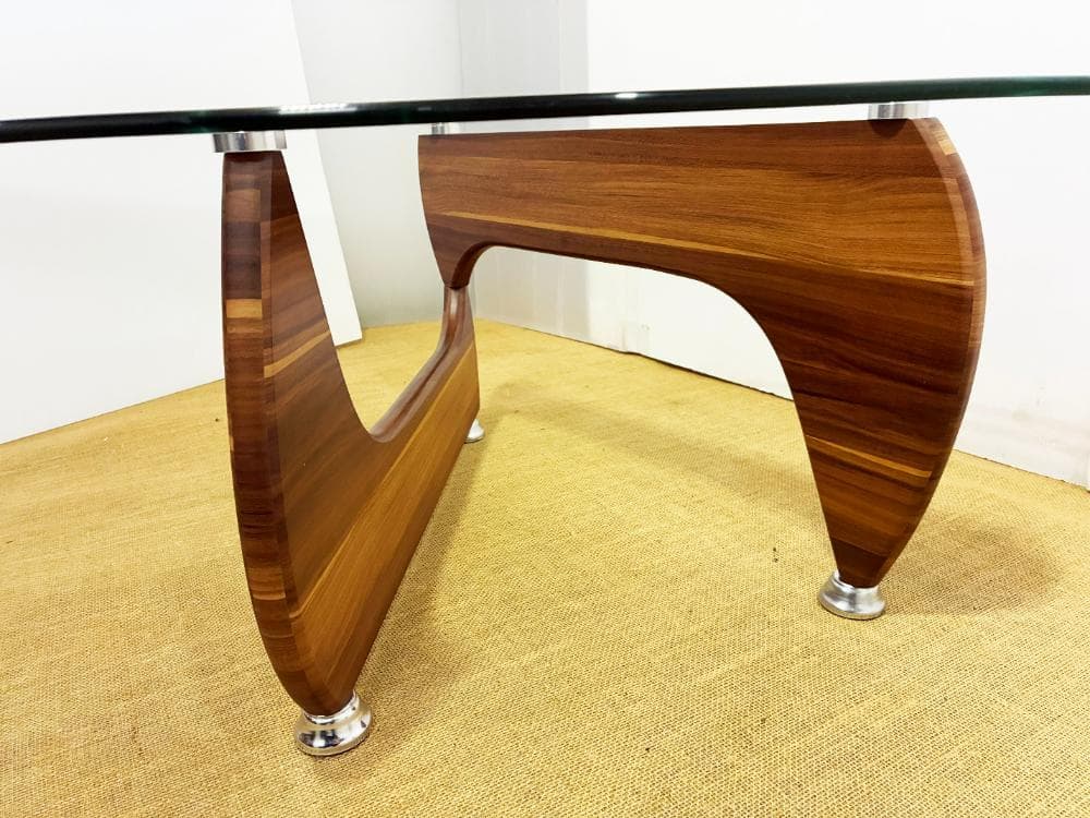 ★コーヒーテーブル ガラス天板 オニギリ型【コーヒーテーブル】FP09