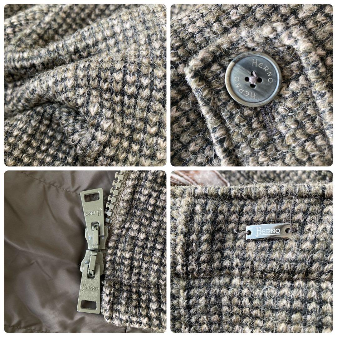 【希少】HERNO ヘルノ 中綿 ダッフルニットコート 48 L相当