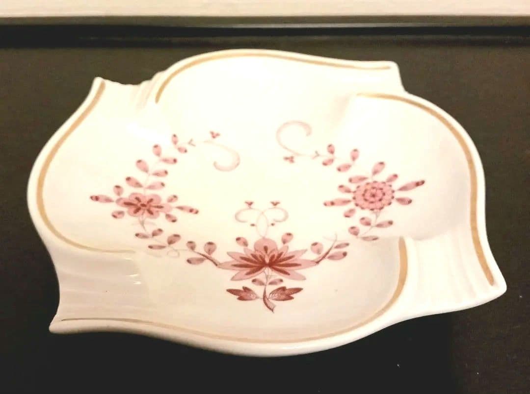 MEISSEN マイセン ホワイトXピンク 白 花柄 小物入れ ヴィンテージ
