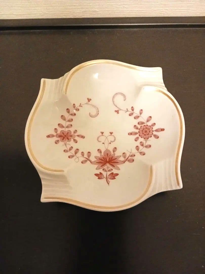 MEISSEN マイセン ホワイトXピンク 白 花柄 小物入れ ヴィンテージ