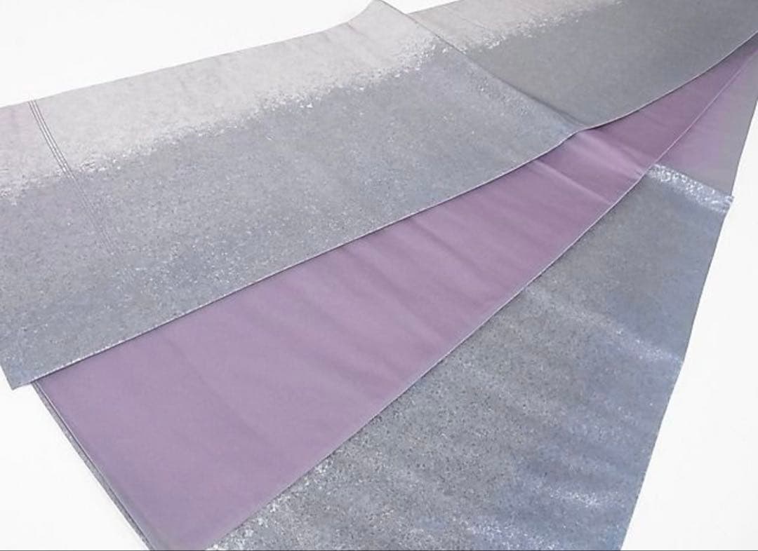 モデルサイズ小紋　霞文　たたき染め　正絹　六通柄袋帯　霞文　箔化省　引箔　丸洗い