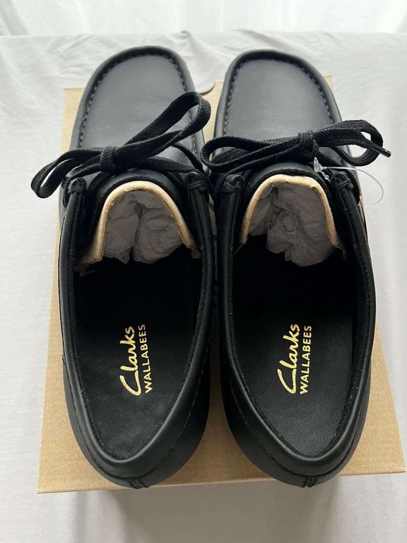クラークス WallabeeEVO WP / （ブラックレザー）UK8