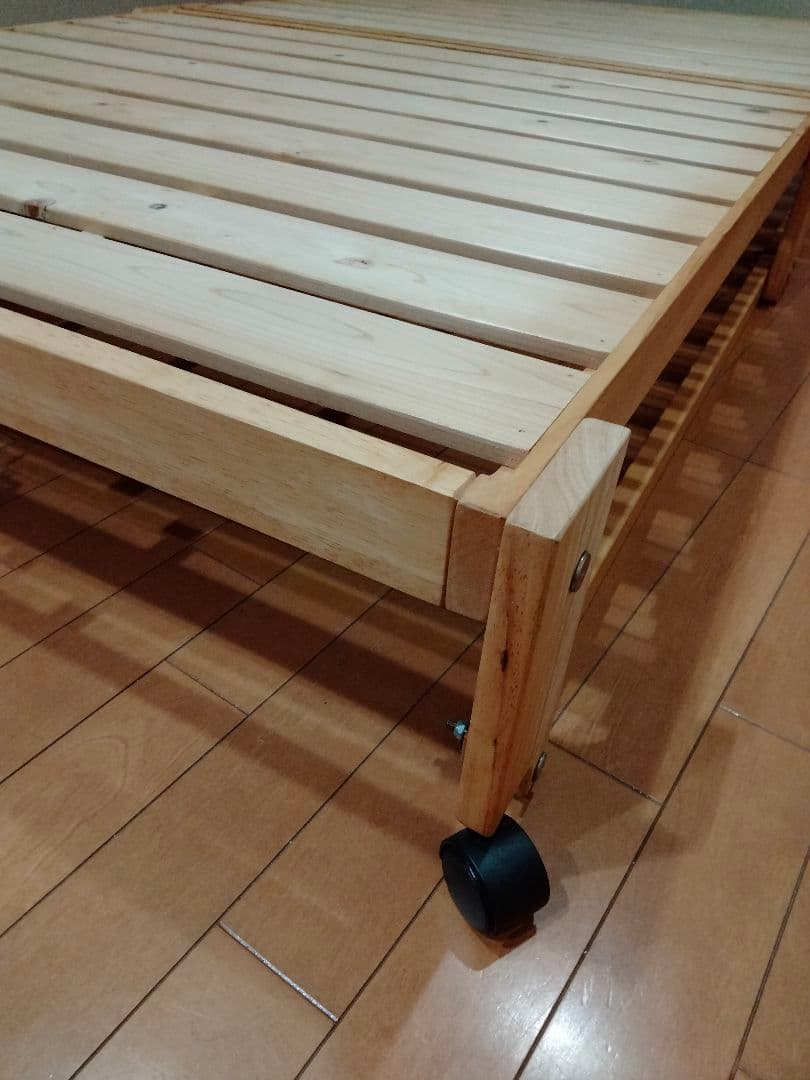 中居木工 折りたたみ ひのき スノコベッド ロータイプ ワイドシングル